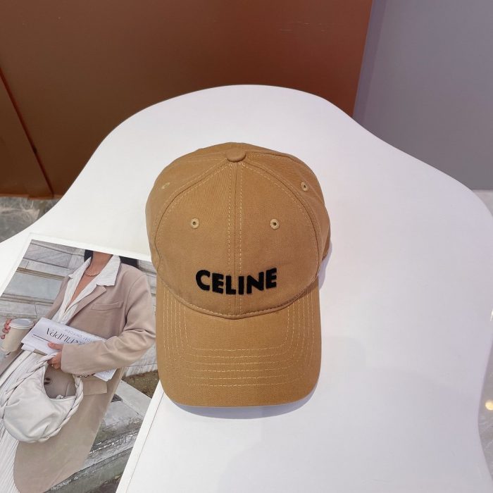 Celine 棉质棕色棒球帽