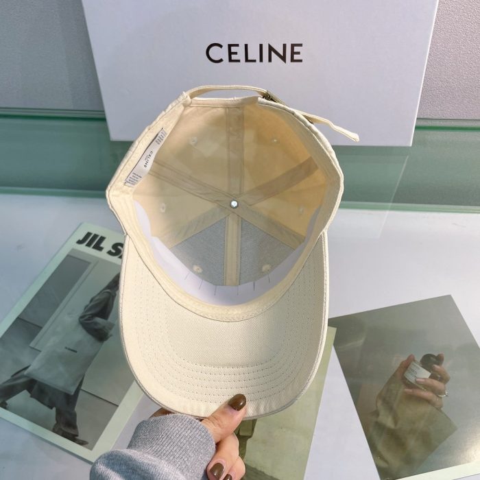 Celine 米色棉质棒球帽