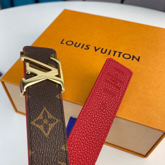 Louis Vuitton LV Initiales 双面腰带 Monogram 帆布，女士腰带 M0322T