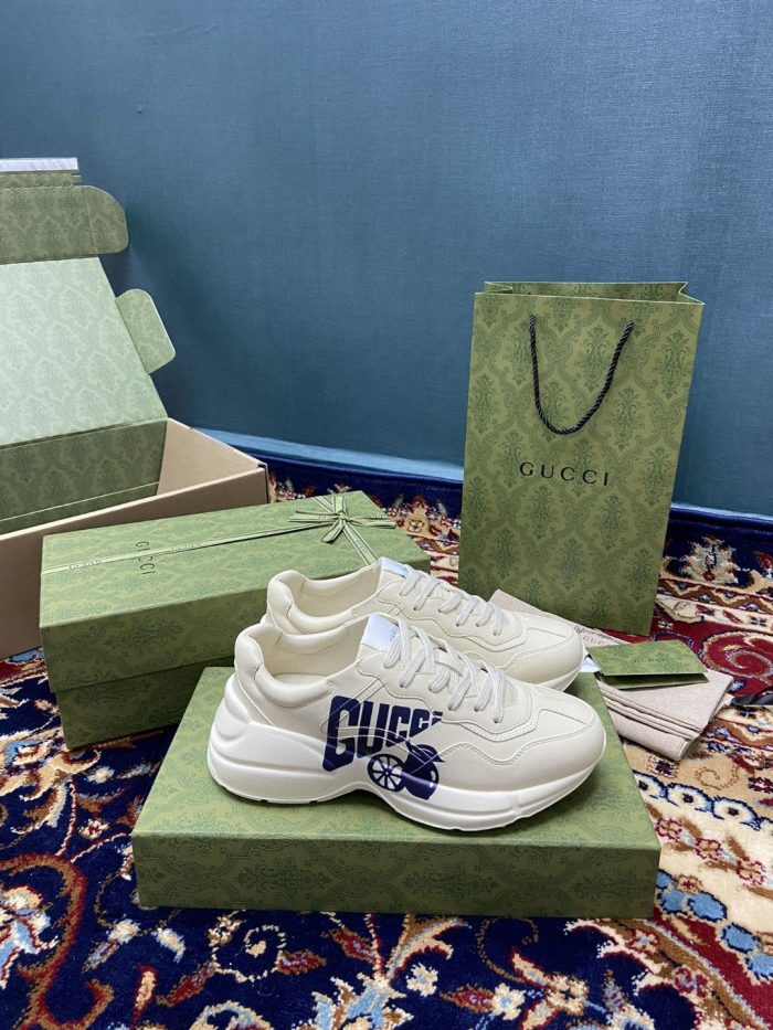 Gucci 女式 Rhyton 柠檬运动鞋 Gucci 女式白色象牙色 684899 DRW00 9522