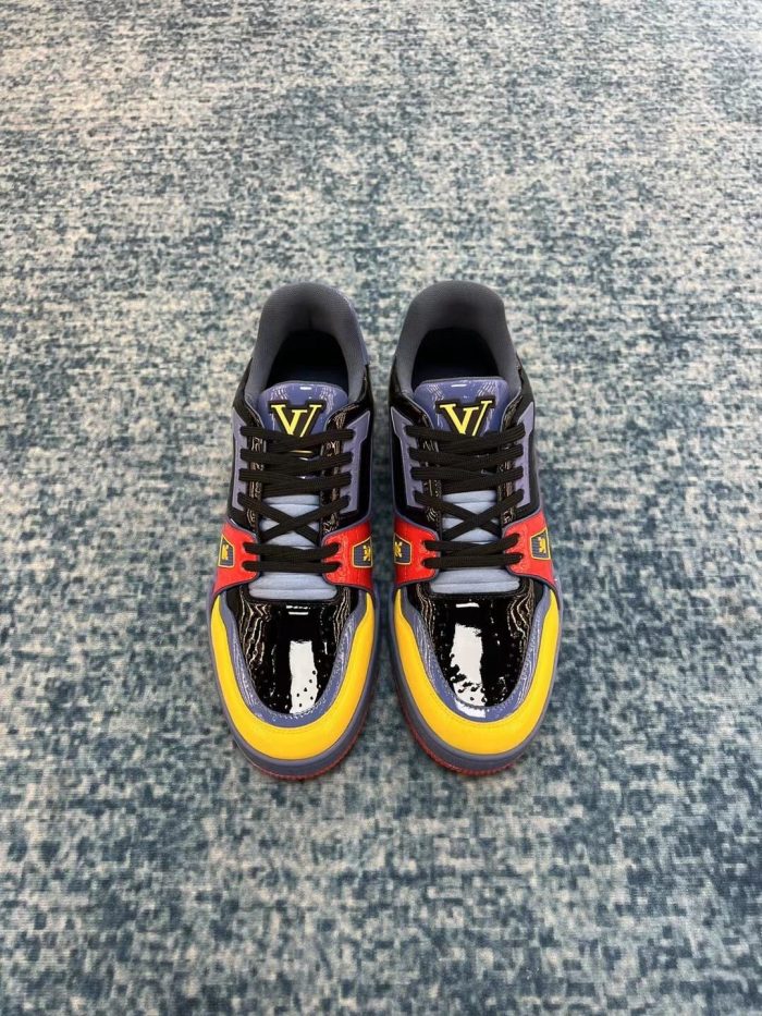 路易威登 男士运动鞋漆皮帆布海军蓝 Virgil Abloh LV 1A9JU6