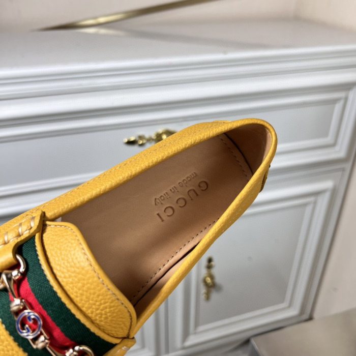Gucci 男士黄色织带细节乐福鞋 6246981