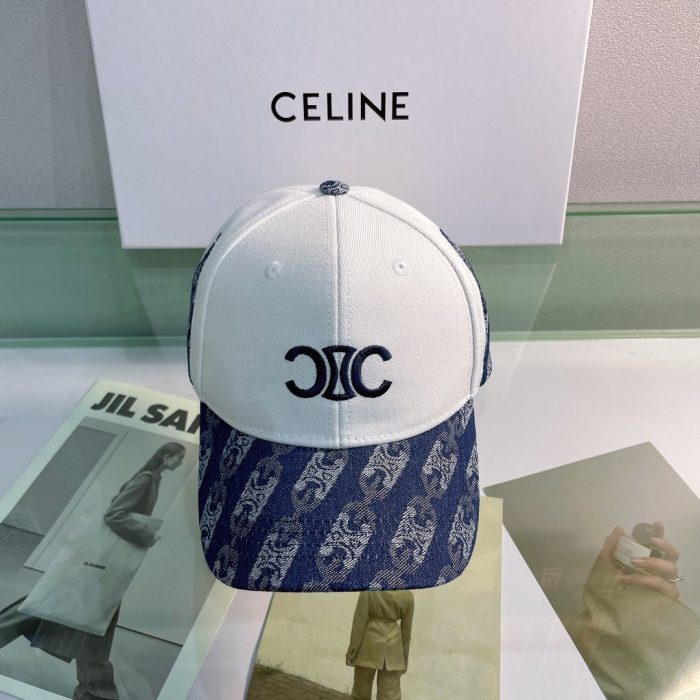 Celine 棉质白色棒球帽