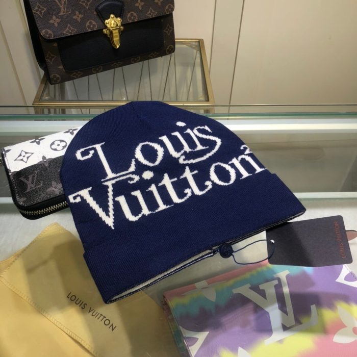 Louis Vuitton 深蓝色 LV 帽子无檐小便帽