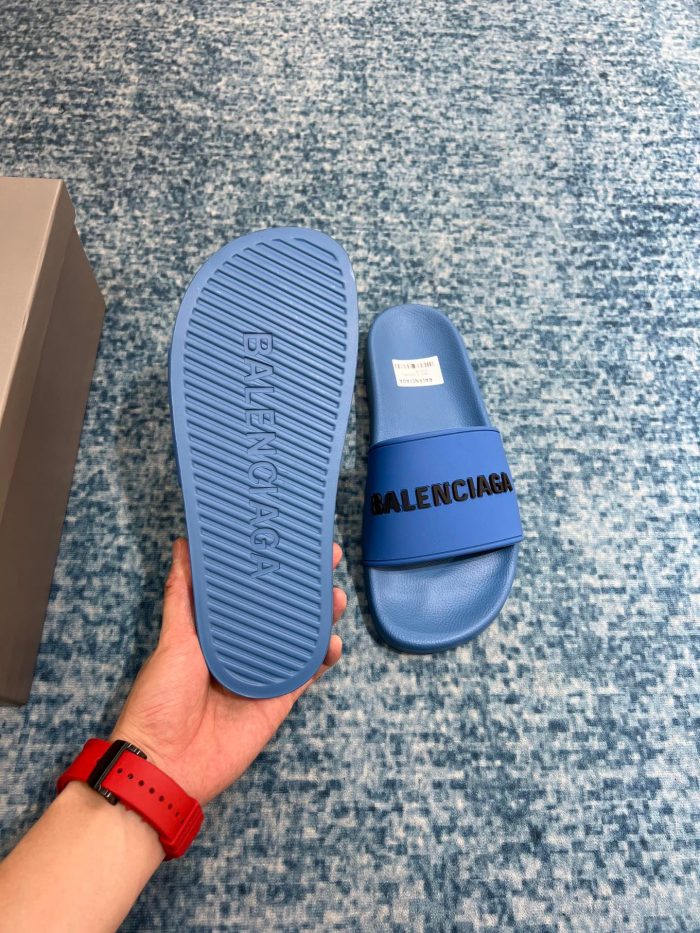 Balenciaga 女式泳池拖鞋蓝色