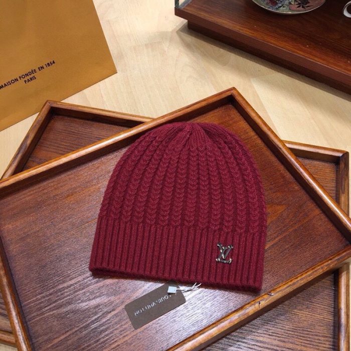 复刻LV围巾 Beanie & 路易威登红色围巾套装