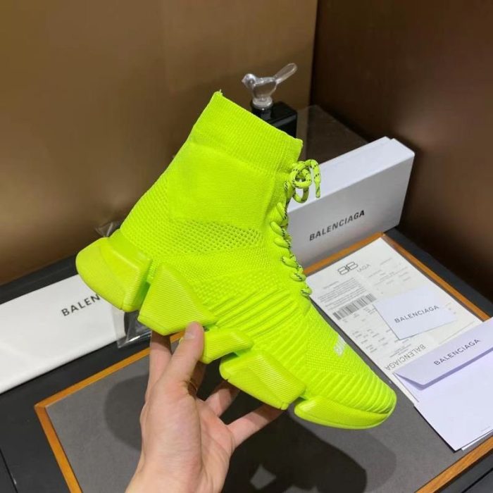 复刻巴黎世家（Balenciaga） Speed 2.0 女式系带再生针织运动鞋黄色