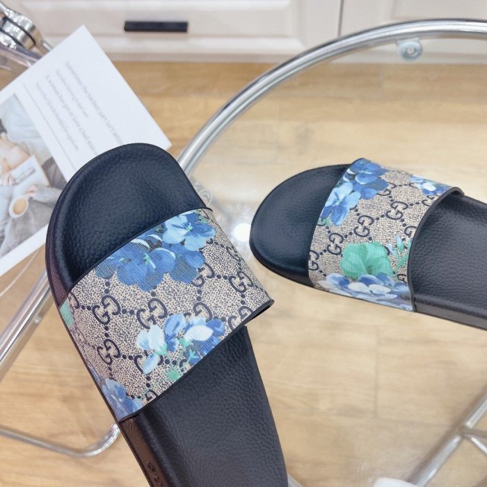 Gucci 男士拖鞋 Bloom Print 蓝色 408508 G2200