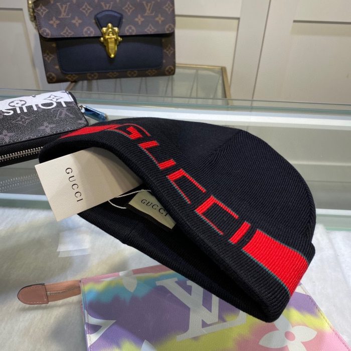 Gucci 黑色羊绒毛线帽