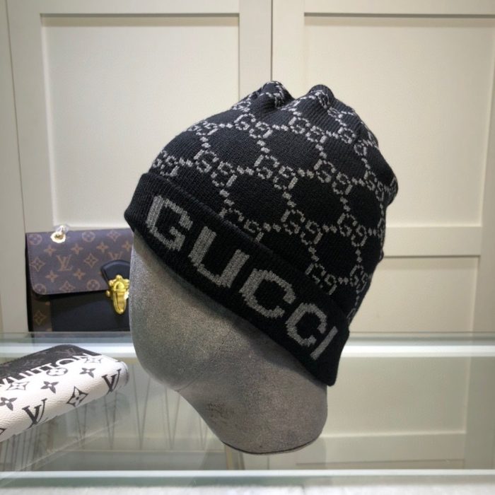 Gucci 黑色羊绒毛线帽