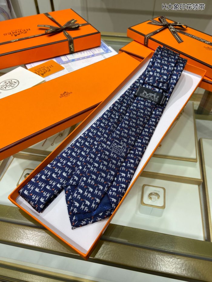 爱马仕 (Hermes) 动物图案领带 海洋领带 爱马仕 (Hermes) 男士领带