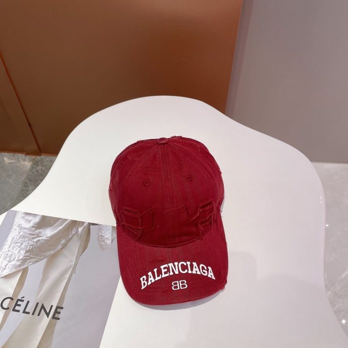 Balenciage 徽标遮阳帽 红色 帽子