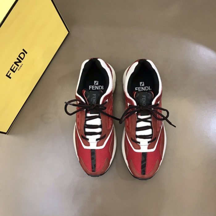 FD Fendi Faster 女式运动鞋酒红色 7E1555AKX6F1ICI