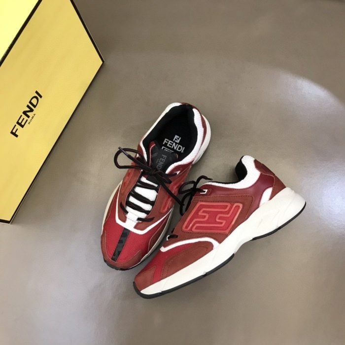 FD Fendi Faster 女式运动鞋酒红色 7E1555AKX6F1ICI