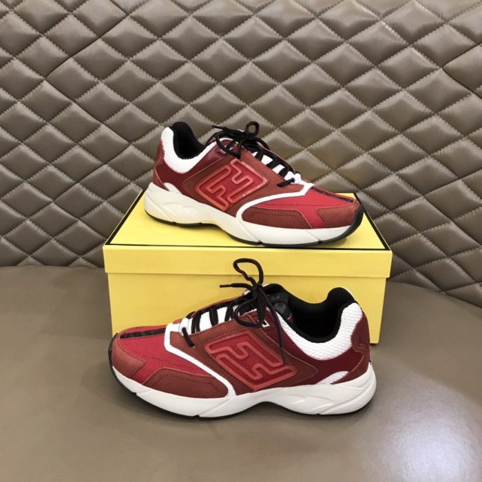 FD Fendi Faster 女式运动鞋酒红色 7E1555AKX6F1ICI