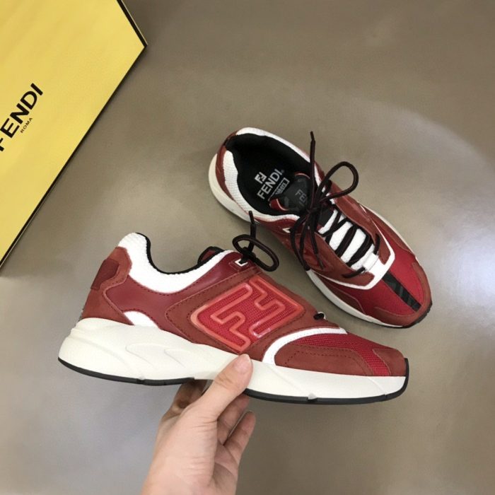 FD Fendi Faster 女式运动鞋酒红色 7E1555AKX6F1ICI