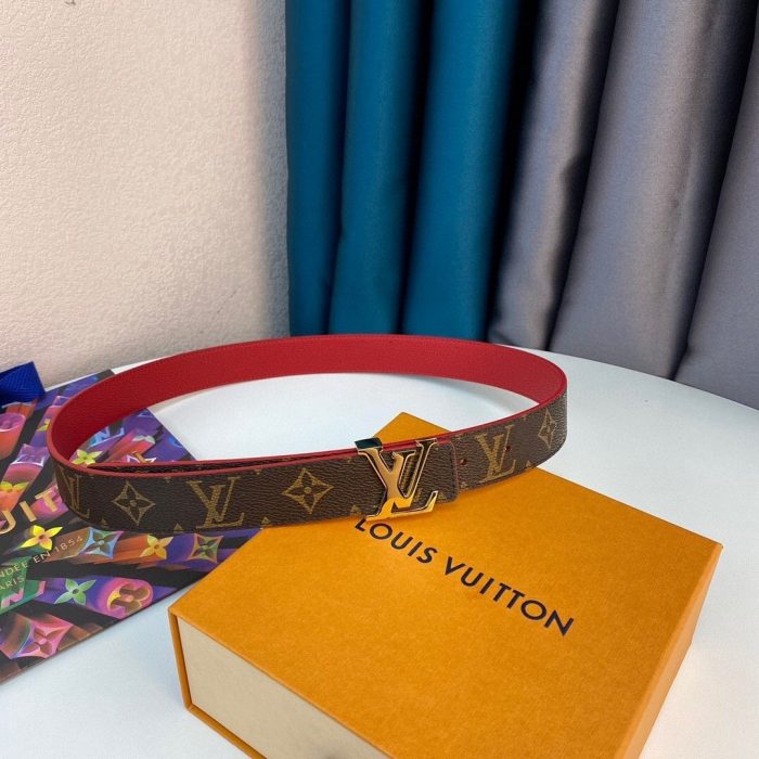 Louis Vuitton LV Initiales 双面腰带 Monogram 帆布，女士腰带 M0322T