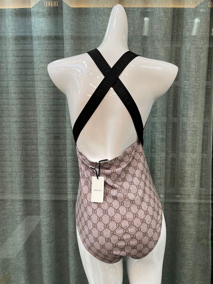 GG 女式连体泳衣 棕色