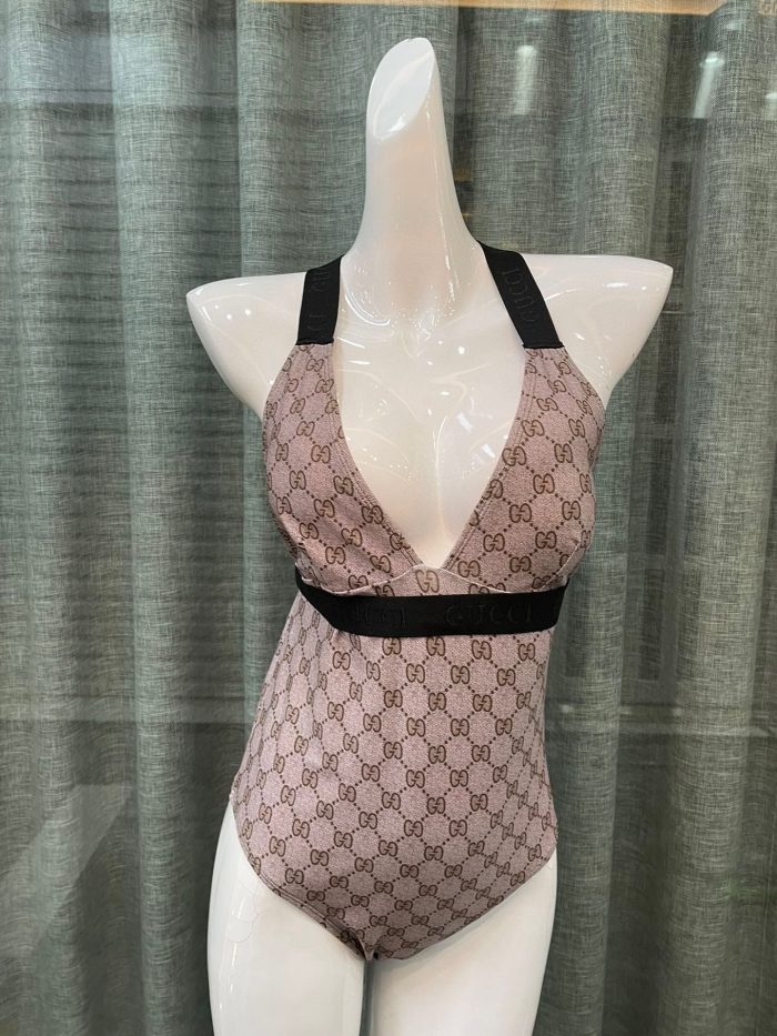 GG 女式连体泳衣 棕色