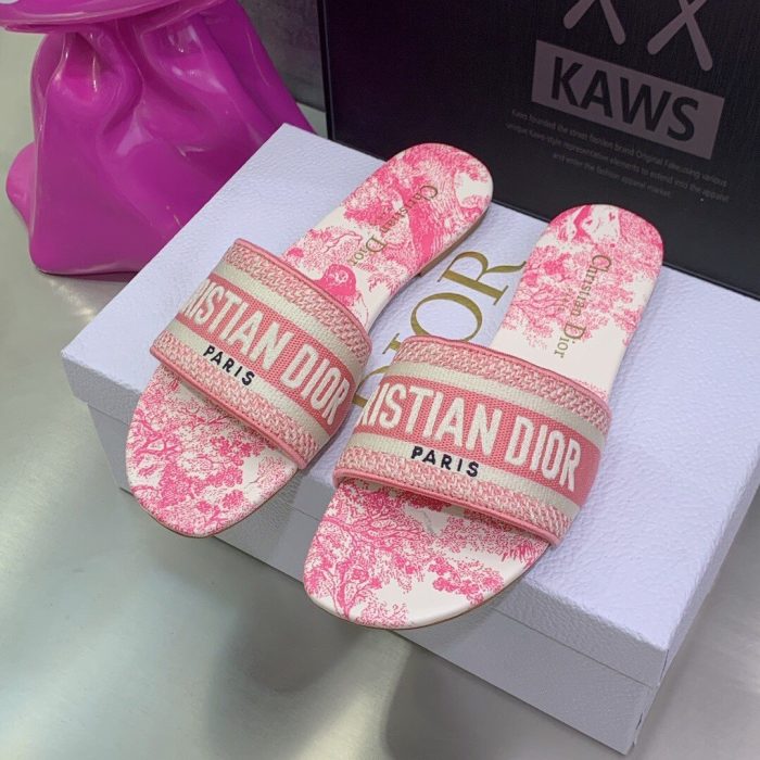 Christian Dior 女式 Dway Slide 粉色多色女式 CD