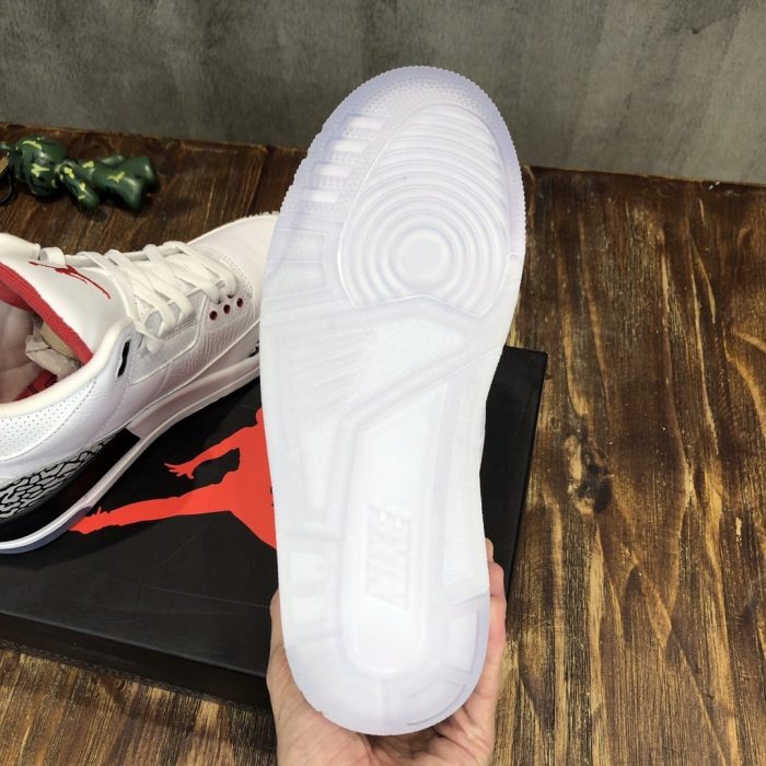 Nike Air Jordan 3 复古运动鞋高帮白色带大象印花运动鞋女式，女鞋