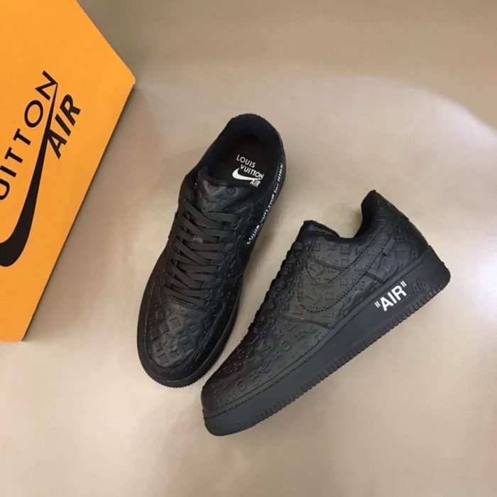 高仿Louis Vuitton 和 Nike Air Force 1 By Virgil Abloh 男式黑色-无烟煤色，男鞋 1A9VD6