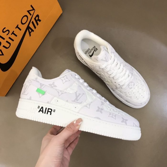 高仿Louis Vuitton 和 Nike Air Force 1 By Virgil Abloh 白色男士、男鞋