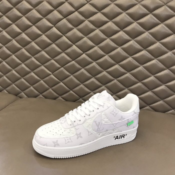 高仿Louis Vuitton 和 Nike Air Force 1 By Virgil Abloh 白色男士、男鞋