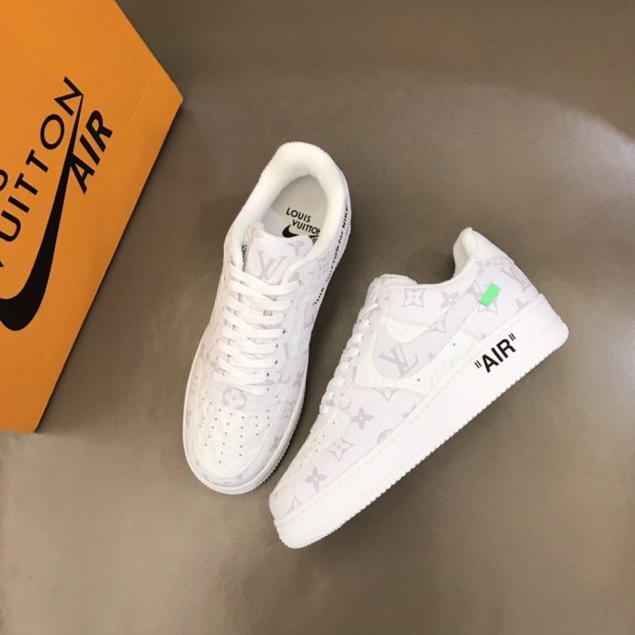 高仿Louis Vuitton 和 Nike Air Force 1 By Virgil Abloh 白色男士、男鞋