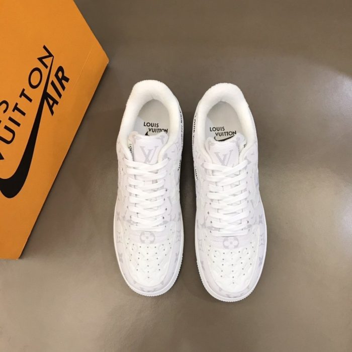 高仿Louis Vuitton 和 Nike Air Force 1 By Virgil Abloh 白色男士、男鞋