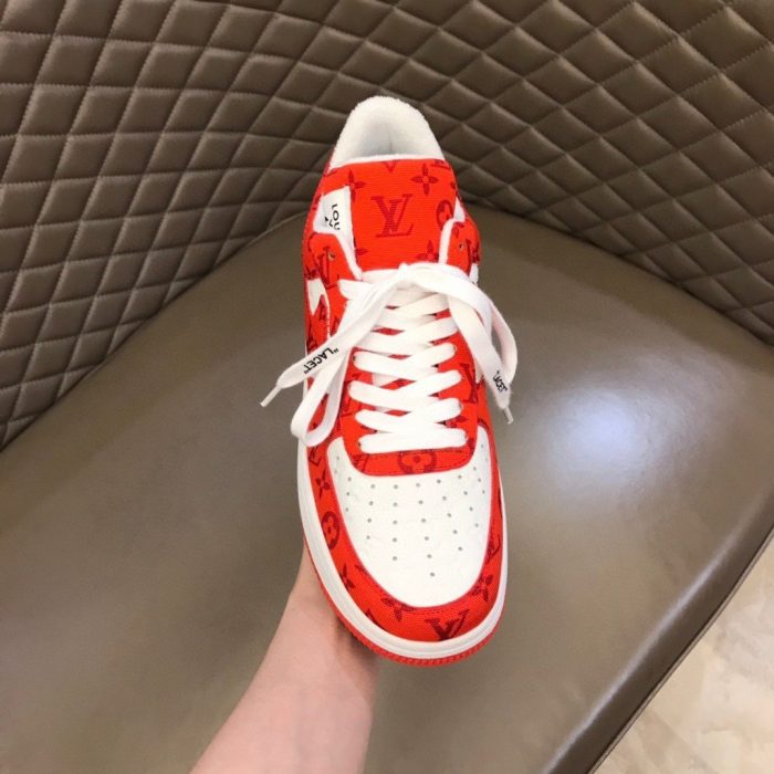 高仿Louis Vuitton 和 Nike Air Force 1 By Virgil Abloh 白色/彗星红男士，男鞋 1A9VA9