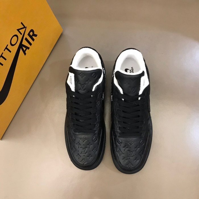 高仿Louis Vuitton 和 Nike Air Force 1 By Virgil Abloh 全黑男士、男鞋