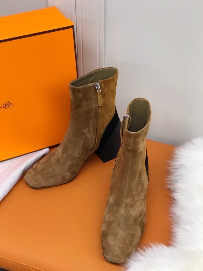 Hermes Brooke 女式踝靴棕色 2.4 英寸/6 厘米 H202045Z E5375