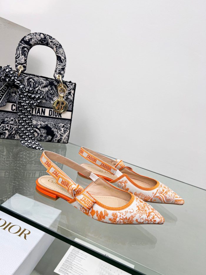 Christian Dior 女士 J'Adior 露跟高跟鞋 橙色 女式 CD 0.7 英寸/ 2 厘米