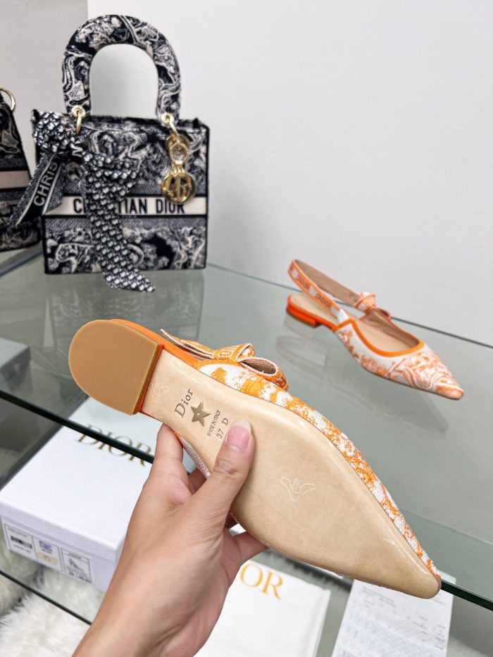 Christian Dior 女士 J'Adior 露跟高跟鞋 橙色 女式 CD 0.7 英寸/ 2 厘米
