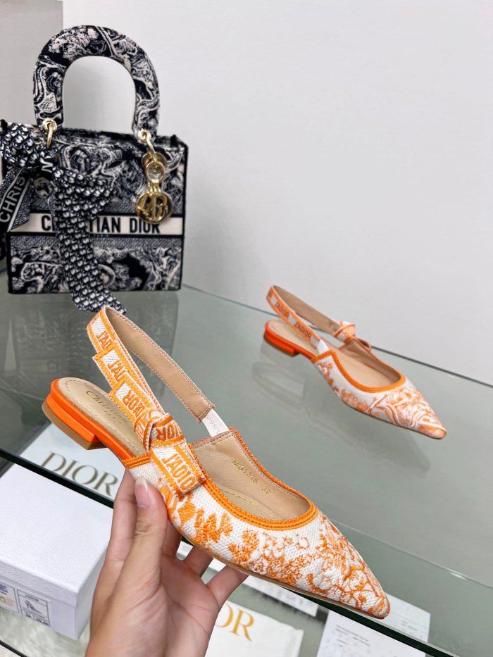 Christian Dior 女士 J'Adior 露跟高跟鞋 橙色 女式 CD 0.7 英寸/ 2 厘米
