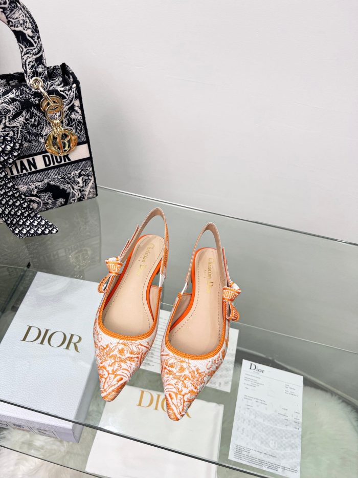 Christian Dior 女士 J'Adior 露跟高跟鞋 橙色 女式 CD 0.7 英寸/ 2 厘米