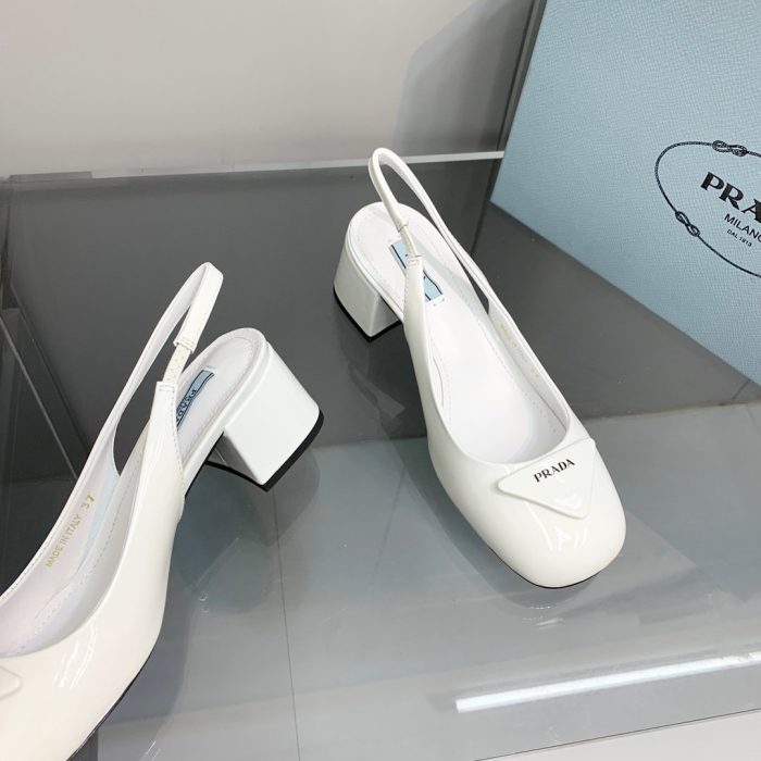 女式漆皮露跟高跟鞋 白色 2.1 英寸/5.5 厘米