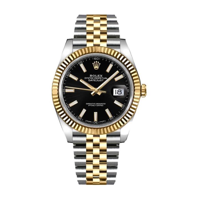 劳力士 Datejust 126333 黄金和钢黑色表盘 Jubilee