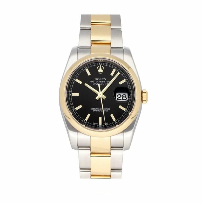 劳力士 Datejust 黄金黑表盘 116203 Oyster