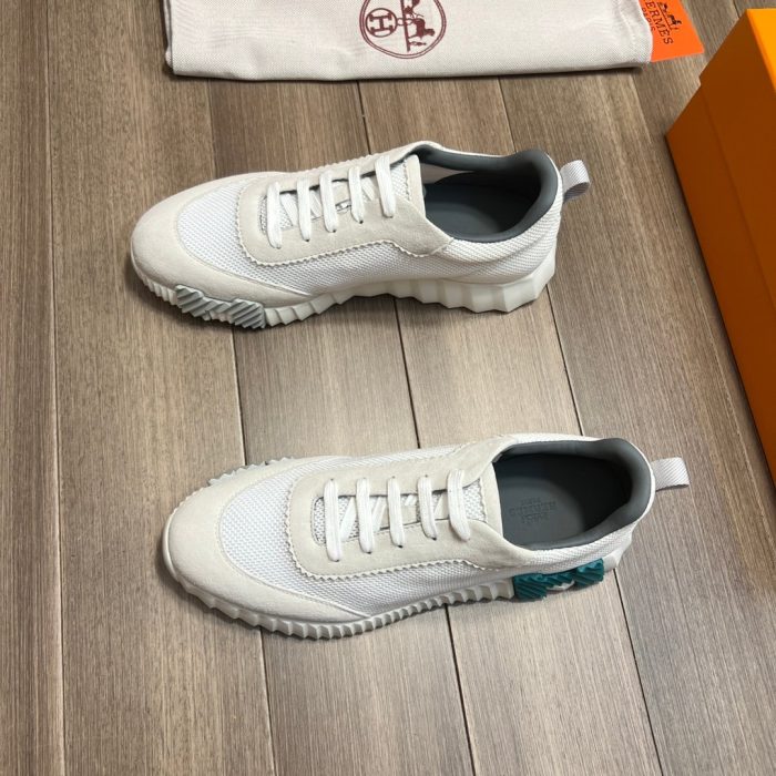 1:1爱马仕 (Hermes) 男士白色弹跳运动鞋