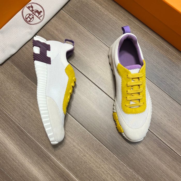 1:1爱马仕 (Hermes) 男士弹力运动鞋黄色