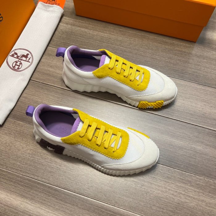 1:1爱马仕 (Hermes) 男士弹力运动鞋黄色