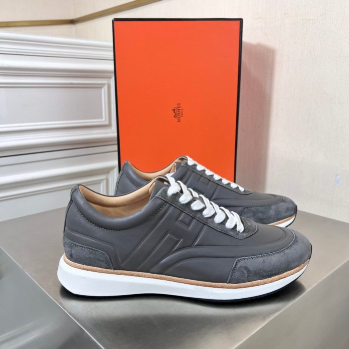 1:1爱马仕 (Hermes) 男士休闲运动鞋灰色