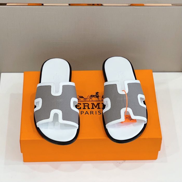 1:1爱马仕 (Hermes) 伊兹密尔 (Hermes) 男士凉鞋白灰色