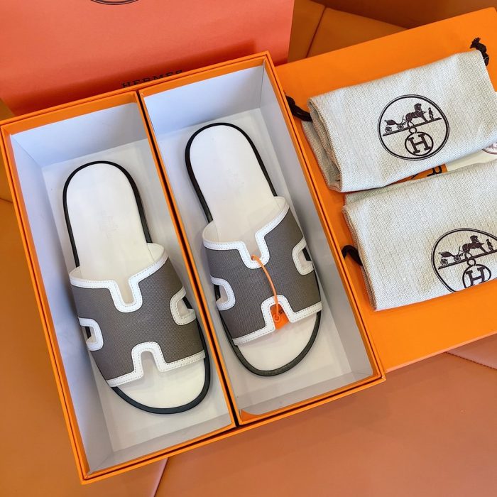 1:1爱马仕 (Hermes) 伊兹密尔 (Hermes) 男士凉鞋白灰色
