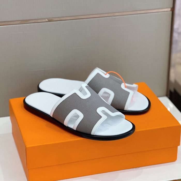 1:1爱马仕 (Hermes) 伊兹密尔 (Hermes) 男士凉鞋白灰色