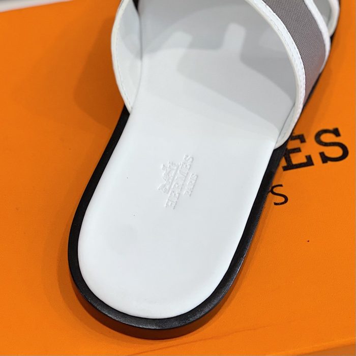 1:1爱马仕 (Hermes) 伊兹密尔 (Hermes) 男士凉鞋白灰色