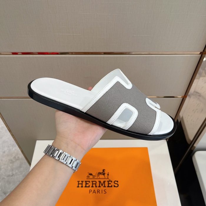 1:1爱马仕 (Hermes) 伊兹密尔 (Hermes) 男士凉鞋白灰色