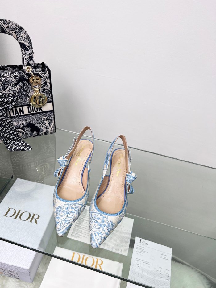 Christian Dior 女式 J'Adior 露跟高跟鞋蓝色 女式 CD 2.5 英寸/6.5 厘米